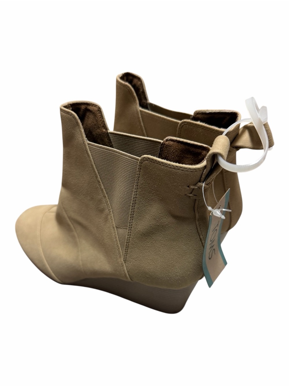 TOMS Women's Tan Wedge Chelsea Booties